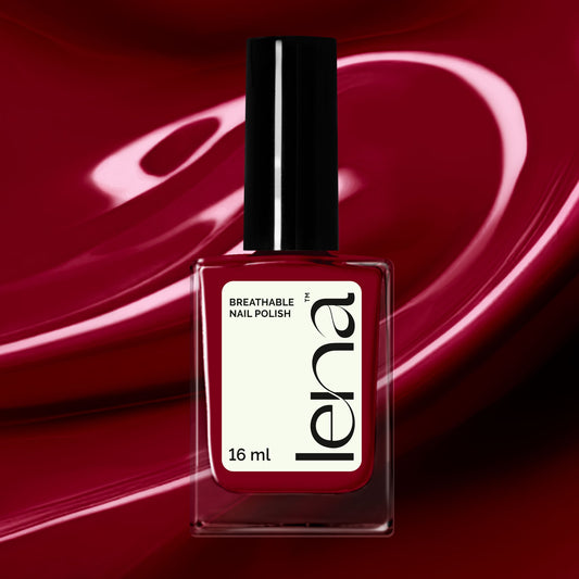 LENA Halal Nail Polish -  Breathable - Water Permeable Nail Polish - Red Sea - LE225