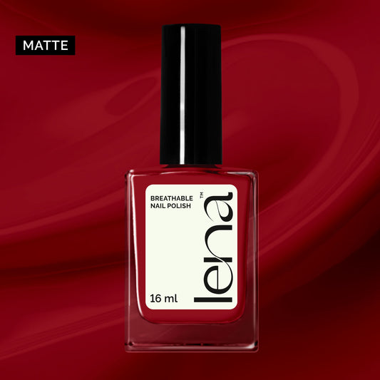 LENA - Matte Breathable Nail Polish - Red-Soled Stilettos - LE72