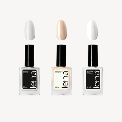 French Manicure Set 05 - Modest-Tea & Coffee, Precision Tip and Top Coat