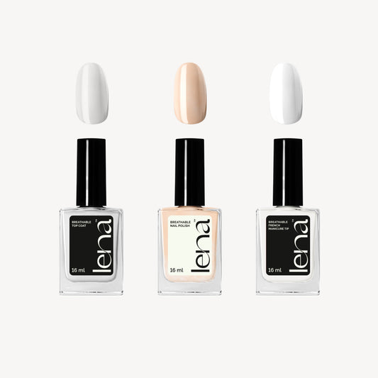 French Manicure Set 05 - Modest-Tea & Coffee, Precision Tip and Top Coat