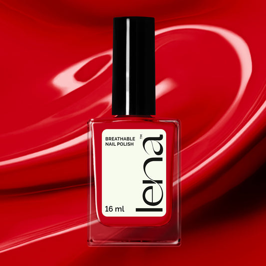 Breathable Halal Nail Polish - Red Haute - LE121 by LENA