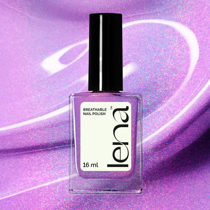 Breathable Halal Holographic Nail Polish - Purple Paradise - LE259 by LENA