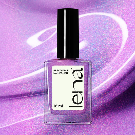 Breathable Halal Holographic Nail Polish - Purple Paradise - LE259 by LENA