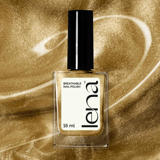 LENA - Breathable Halal Nail Polish - Dripping In Gold - LE37
