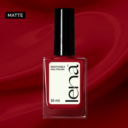 LENA - Matte Breathable Nail Polish - Red-Soled Stilettos - LE72